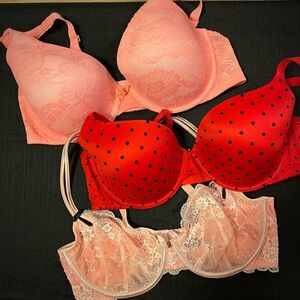Victoria’s Secret 38D, Bras, Set of 3, Sexy Little Things, Lined Demi, Perfect